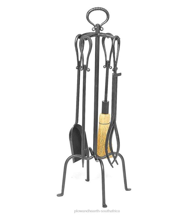 Fireplace Plow & Hearth 5-Piece Fireplace Tool Set with Loop Handles - Graphite NFLB2766