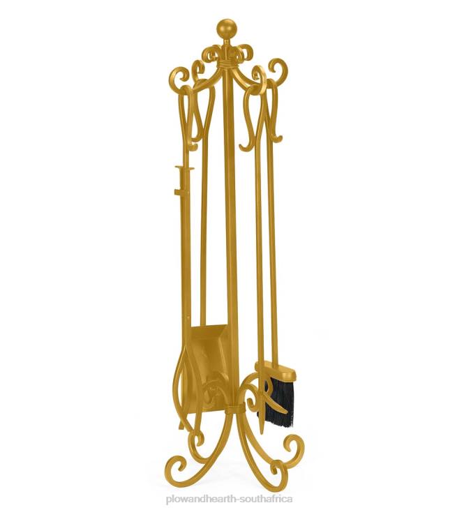 Fireplace Plow & Hearth Crest Fireplace Tool Set - Gold NFLB2728