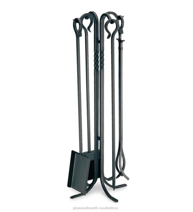 Fireplace Plow & Hearth Hand-Forged Iron Lodge Fireplace Tool Set - Black NFLB2764