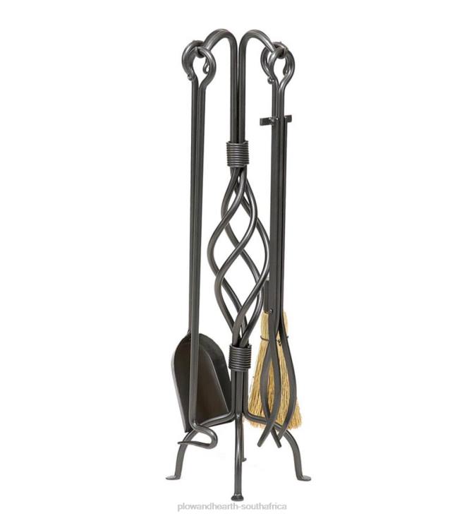 Fireplace Plow & Hearth Helix Fireplace Tool Set - Graphite NFLB2765