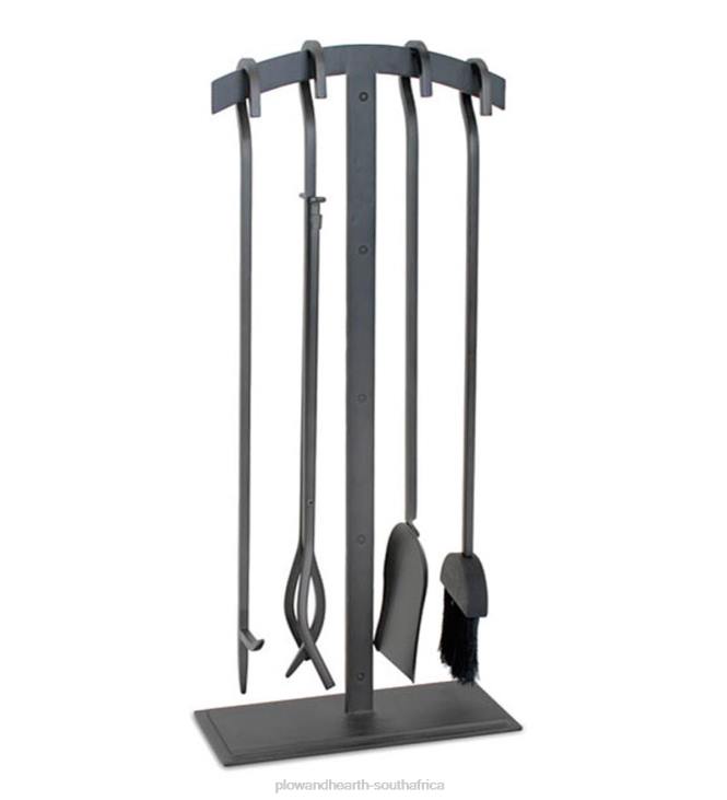 Fireplace Plow & Hearth Shadow Iron 4-Piece Fireplace Tool Set in Natural Iron Finish - Iron NFLB2743