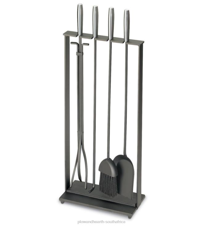 Fireplace Plow & Hearth Solid Steel Soldiered Row Modern Fireplace Tool Set - Steel NFLB2746