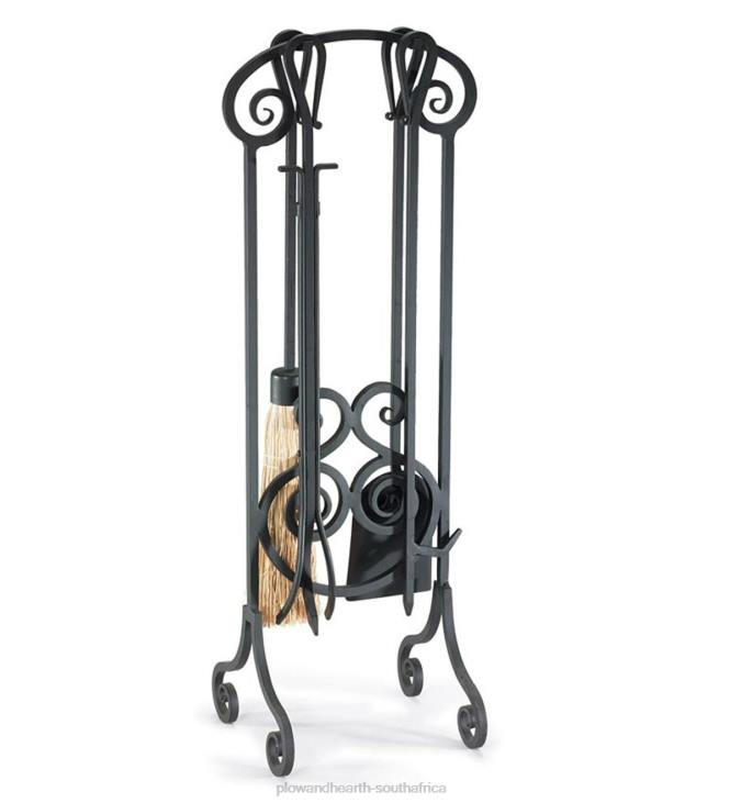 Fireplace Plow & Hearth Steel Antique Scroll Fireplace Tool Set - Black NFLB2783