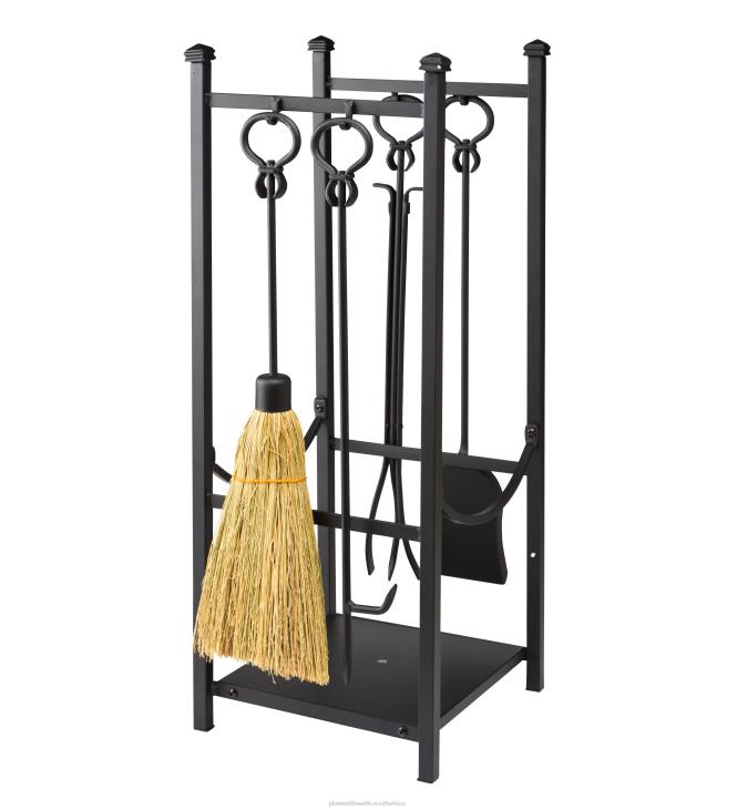 Fireplace Plow & Hearth Wood Rack With Fireplace Tools - Black NFLB2721