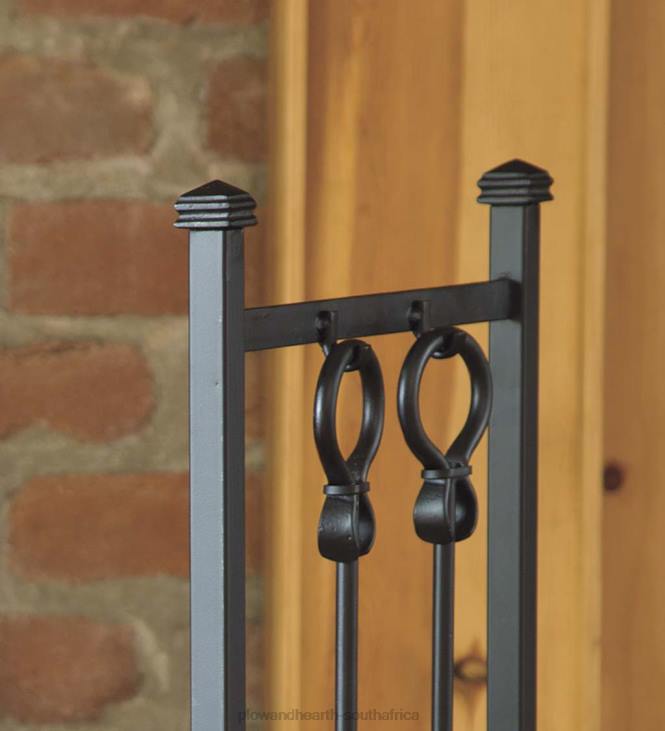 Fireplace Plow & Hearth Wood Rack With Fireplace Tools - Black NFLB2721