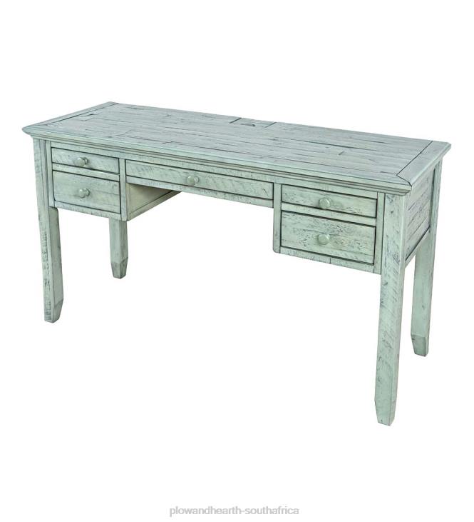 Furniture Plow & Hearth Chelsea Power Station Desk with USB Ports and Power Outlets - Scrimshaw Whitewash NFLB2121