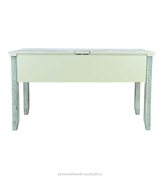 Furniture Plow & Hearth Chelsea Power Station Desk with USB Ports and Power Outlets - Scrimshaw Whitewash NFLB2121