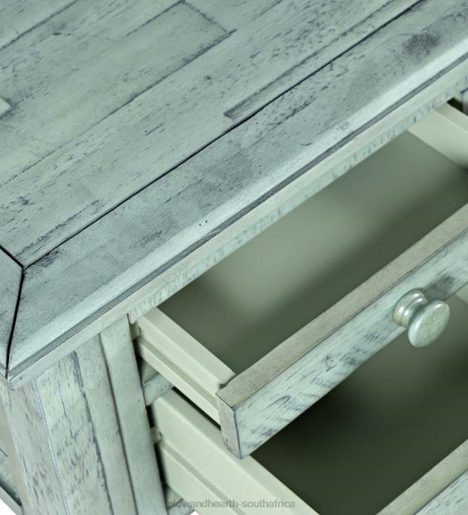 Furniture Plow & Hearth Chelsea Power Station Desk with USB Ports and Power Outlets - Scrimshaw Whitewash NFLB2121