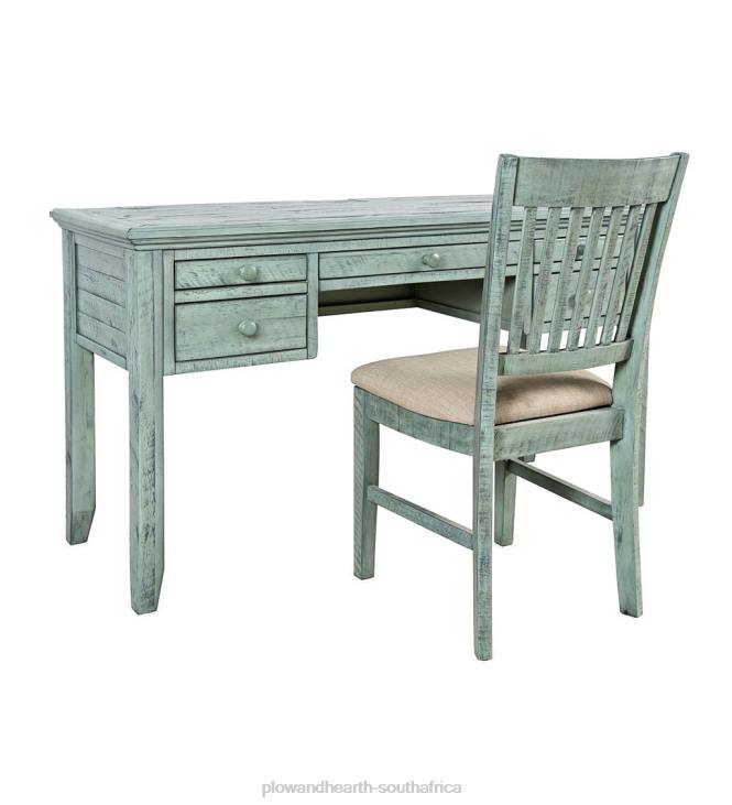 Furniture Plow & Hearth Chelsea Power Station Desk with USB Ports and Power Outlets - Scrimshaw Whitewash NFLB2121