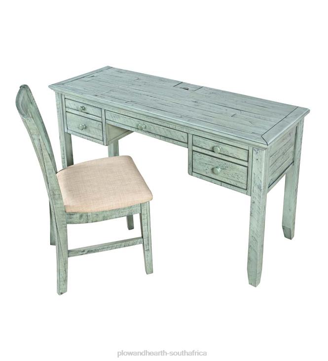 Furniture Plow & Hearth Chelsea Power Station Desk with USB Ports and Power Outlets - Scrimshaw Whitewash NFLB2121
