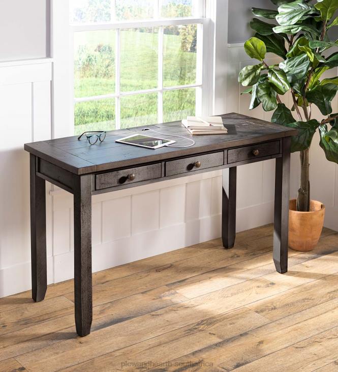 Furniture Plow & Hearth Cape Charles Reclaimed Barnwood Power Station Desk - Barnwood NFLB2126