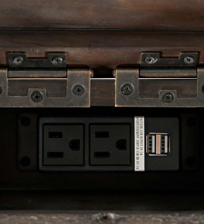 Furniture Plow & Hearth Cape Charles Reclaimed Barnwood Power Station Desk - Barnwood NFLB2126