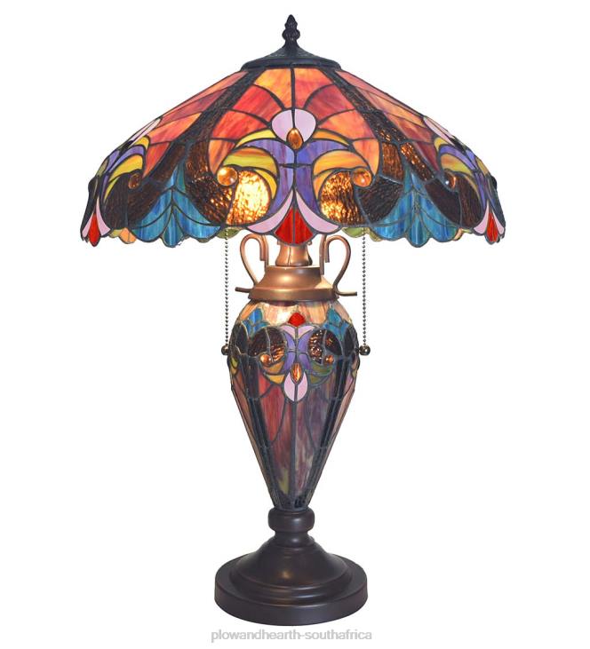 Furniture Plow & Hearth Tiffany Style Stained Glass Table Lamp NFLB2128