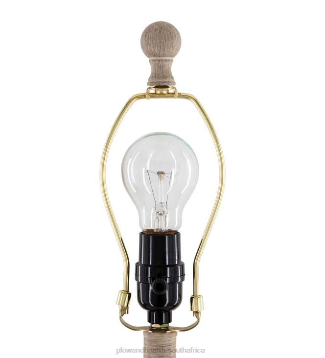 Furniture Plow & Hearth Weathered Wood Table Lamp with Natural Linen Shade NFLB2125