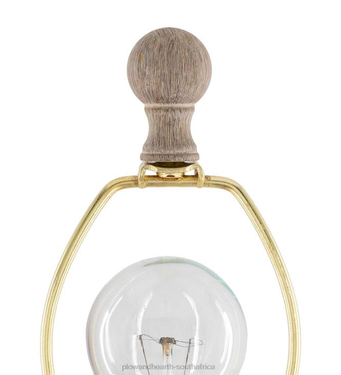 Furniture Plow & Hearth Weathered Wood Table Lamp with Natural Linen Shade NFLB2125