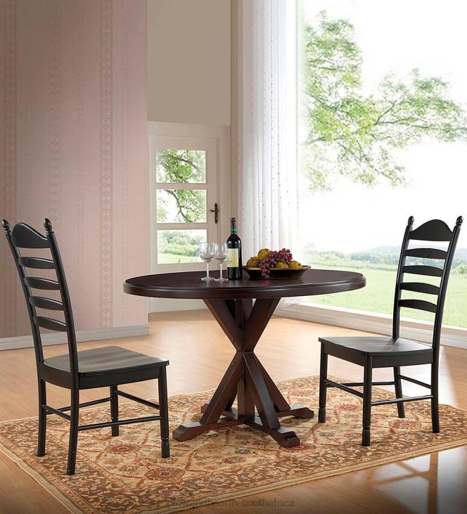 Furniture Plow & Hearth 48Round Trestle Dining Table - Antique Black NFLB2098
