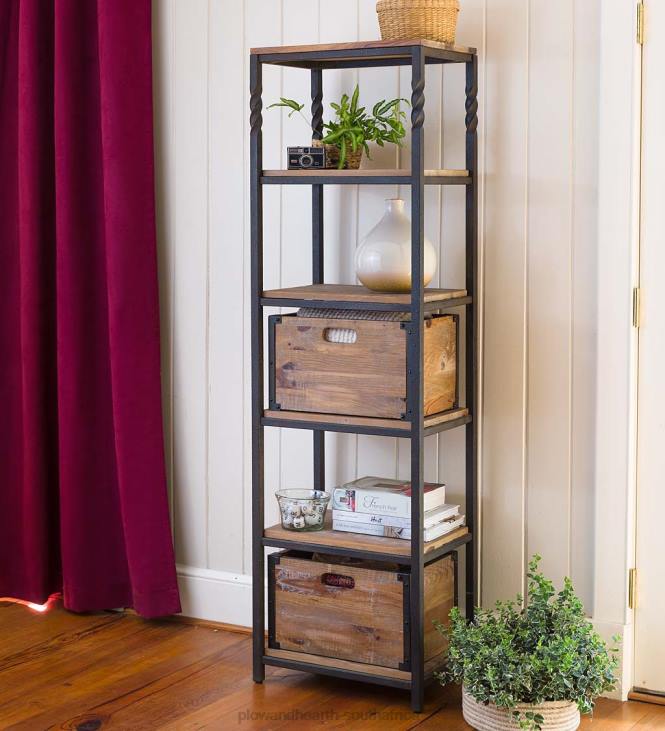 Furniture Plow & Hearth Deep Creek Etagere Storage Stand with Shelves NFLB2109