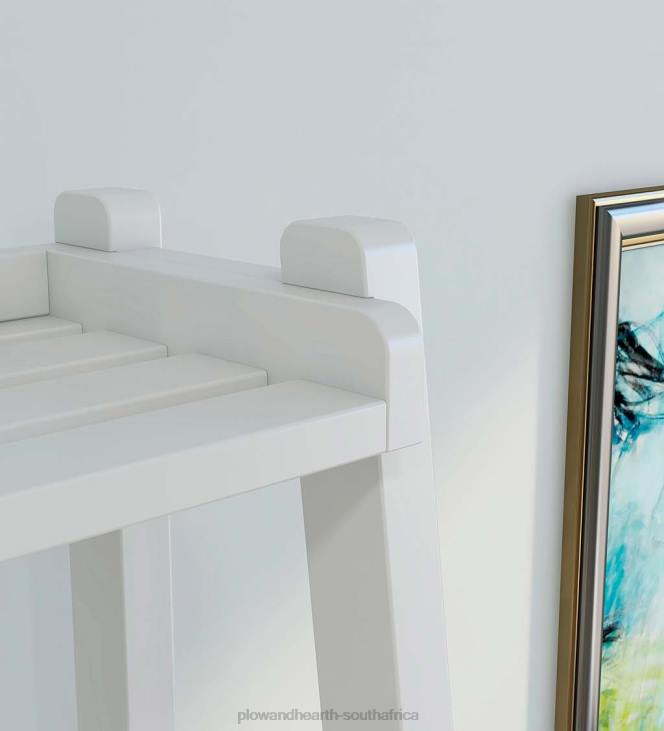 Furniture Plow & Hearth Farmhouse 4-Tier Wooden Leaning Ladder Shelf - White NFLB2119