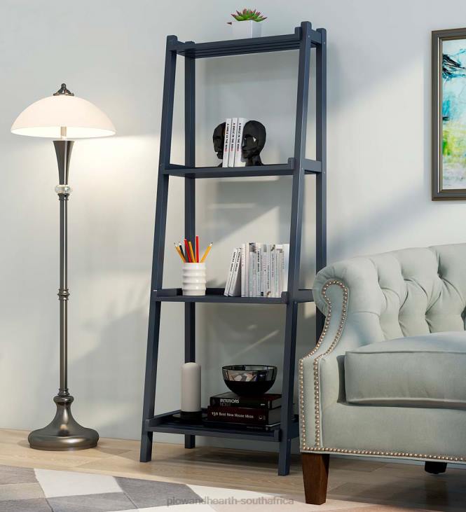 Furniture Plow & Hearth Farmhouse 4-Tier Wooden Leaning Ladder Shelf - White NFLB2119