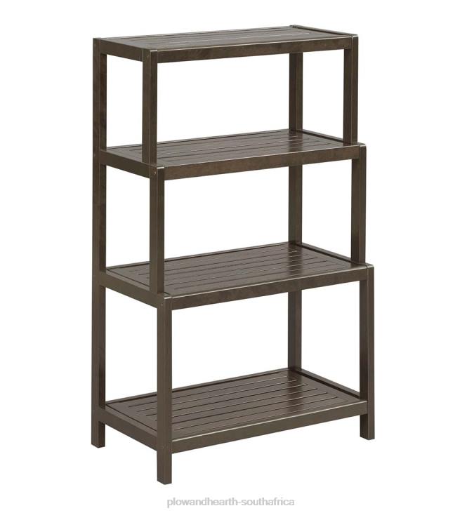 Furniture Plow & Hearth Farmhouse Four-Tier Shelf Bookcase - Espresso NFLB2117