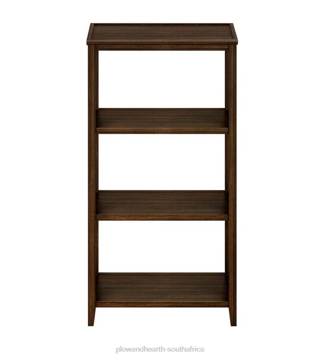 Furniture Plow & Hearth Farmhouse Three-Shelf Tall Bookcase Storage Rack - Washed Gray NFLB2118
