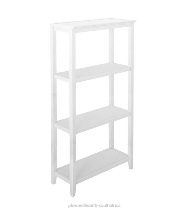 Furniture Plow & Hearth Farmhouse Three-Shelf Tall Bookcase Storage Rack - Washed Gray NFLB2118