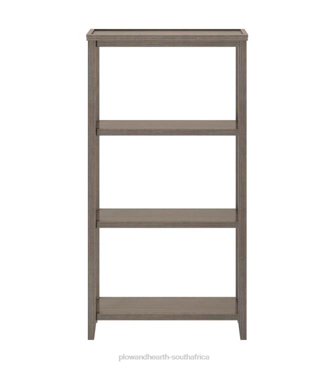 Furniture Plow & Hearth Farmhouse Three-Shelf Tall Bookcase Storage Rack - Washed Gray NFLB2118
