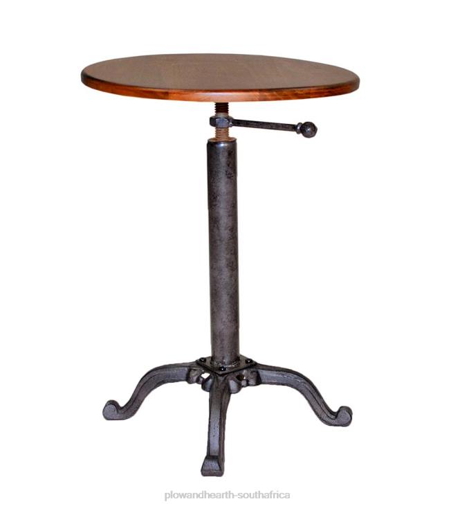 Furniture Plow & Hearth Adjustable Height Mango Wood and Metal Accent Table - Chestnut NFLB1992