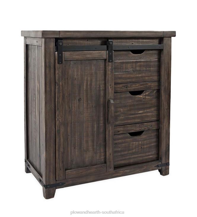 Furniture Plow & Hearth Cape Charles Barn Door Wood Storage Cabinet With Barnwood finish - Barnwood NFLB1993