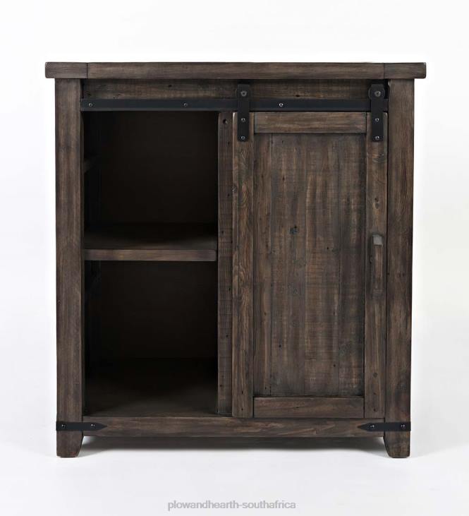 Furniture Plow & Hearth Cape Charles Barn Door Wood Storage Cabinet With Barnwood finish - Barnwood NFLB1993
