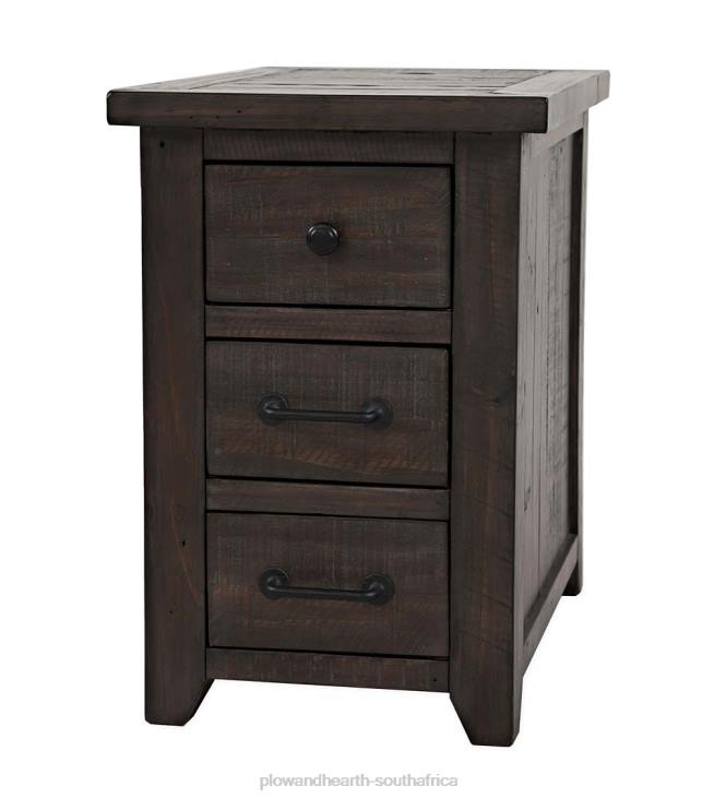 Furniture Plow & Hearth Cape Charles Reclaimed Barnwood Power Station Side Table with USB Ports - Barnwood NFLB1988