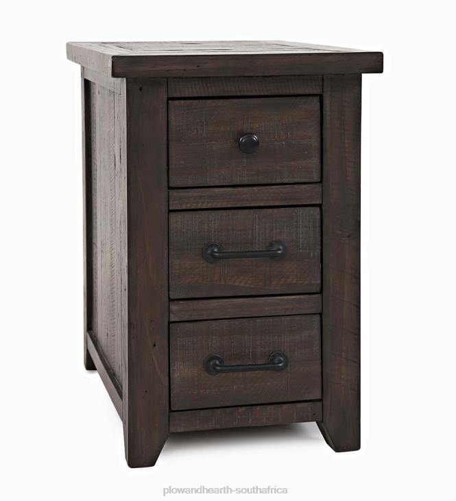 Furniture Plow & Hearth Cape Charles Reclaimed Barnwood Power Station Side Table with USB Ports - Barnwood NFLB1988