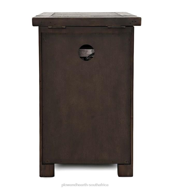 Furniture Plow & Hearth Cape Charles Reclaimed Barnwood Power Station Side Table with USB Ports - Barnwood NFLB1988