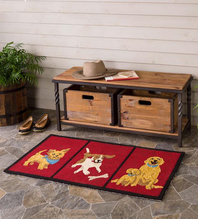 Furniture Plow & Hearth Deep Creek Bench/Table with Metal Frame and Rustic Wood NFLB1975