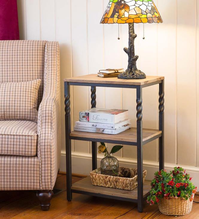 Furniture Plow & Hearth Deep Creek End Table with Shelves NFLB1973