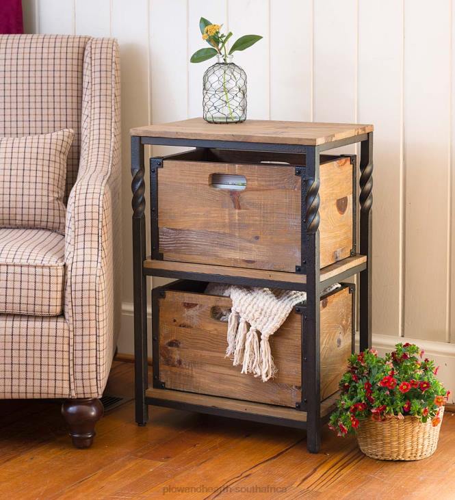Furniture Plow & Hearth Deep Creek End Table with Shelves NFLB1973