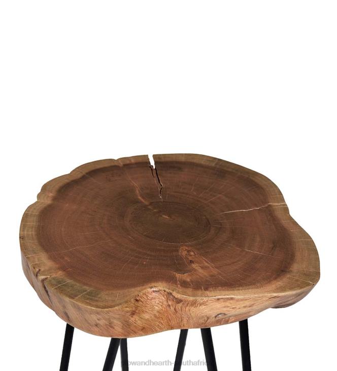 Furniture Plow & Hearth Live Edge Acacia Wood Accent Table with Hairpin Legs - Gold NFLB2000