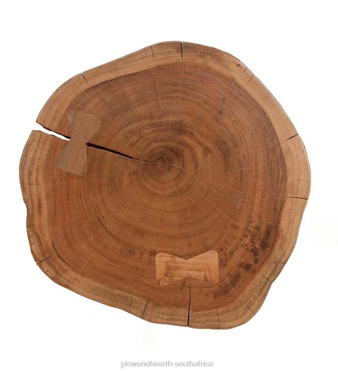Furniture Plow & Hearth Live Edge Acacia Wood Accent Table with Hairpin Legs - Gold NFLB2000