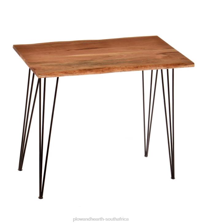 Furniture Plow & Hearth Live Edge Acacia Wood Console Table with Hairpin Legs - Black NFLB2006