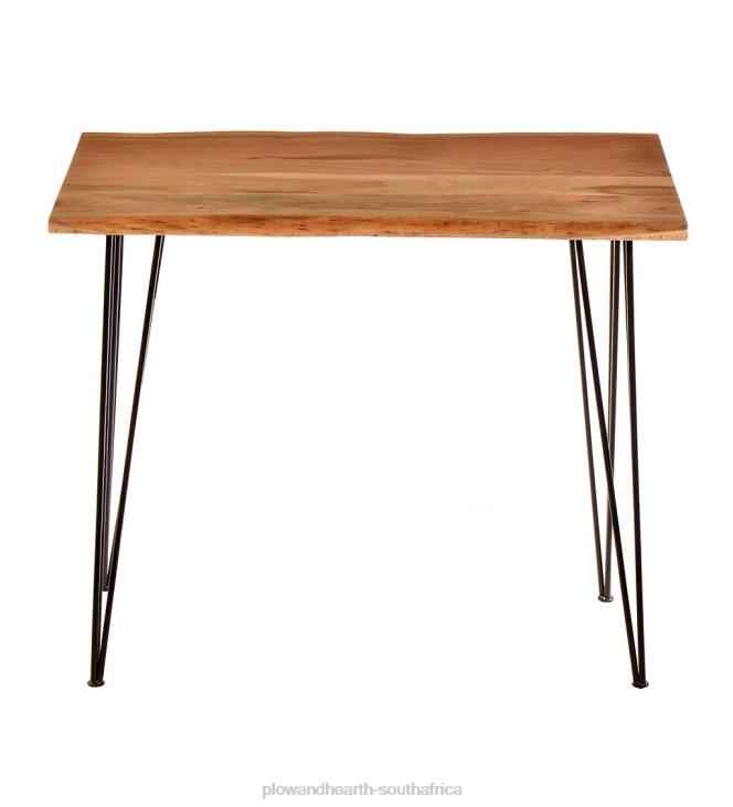 Furniture Plow & Hearth Live Edge Acacia Wood Console Table with Hairpin Legs - Black NFLB2006