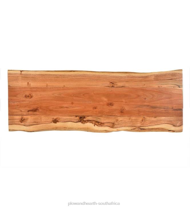 Furniture Plow & Hearth Live Edge Acacia Wood Console Table with Hairpin Legs - Black NFLB2006