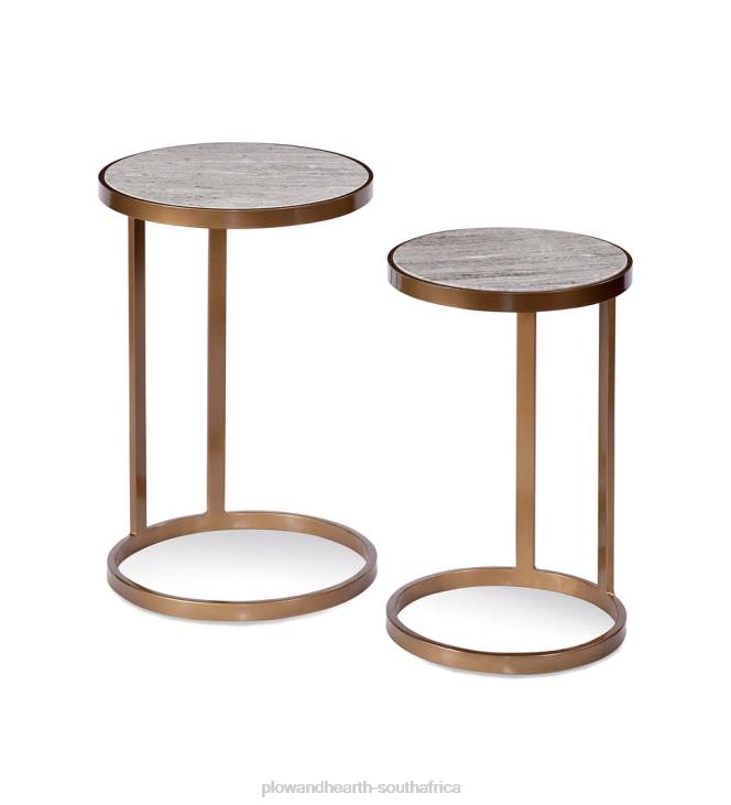 Furniture Plow & Hearth Modern Concrete Nesting Table Set - Gold NFLB2016