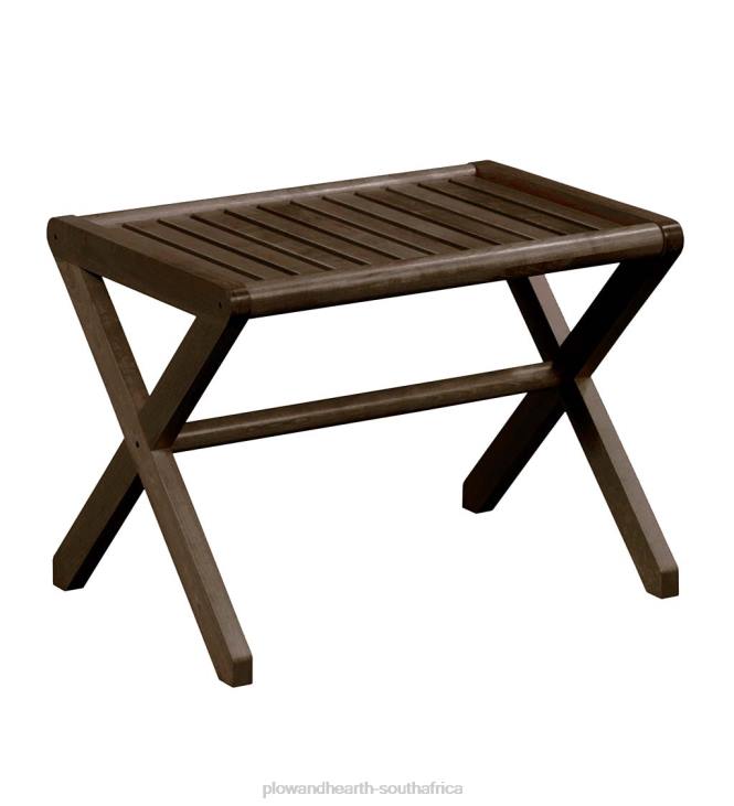 Furniture Plow & Hearth Modern Farmhouse Wood Stool/Bench - Espresso NFLB2003