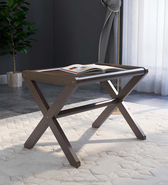 Furniture Plow & Hearth Modern Farmhouse Wood Stool/Bench - Espresso NFLB2003
