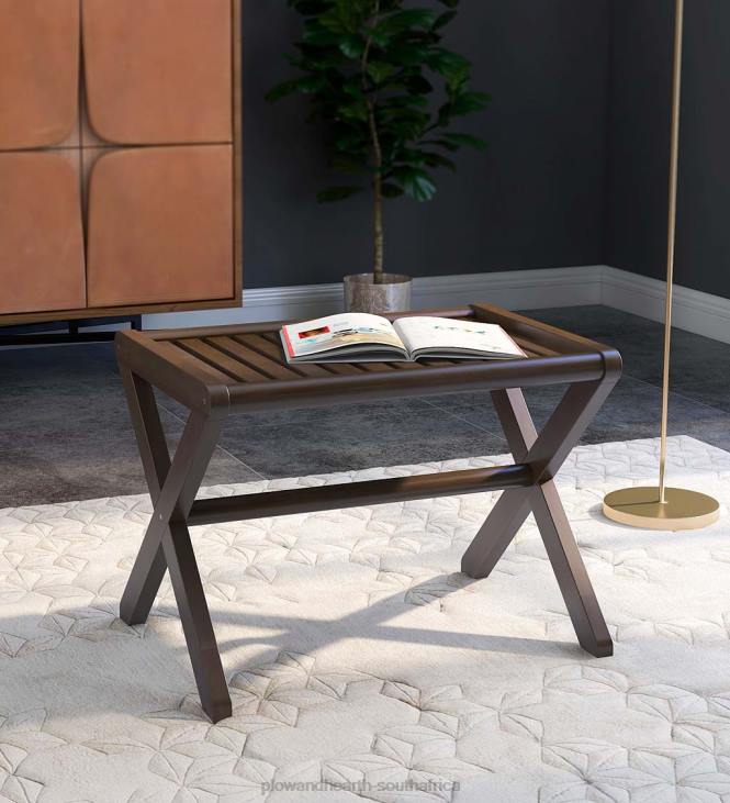 Furniture Plow & Hearth Modern Farmhouse Wood Stool/Bench - Espresso NFLB2003