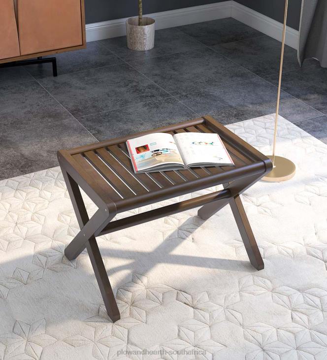 Furniture Plow & Hearth Modern Farmhouse Wood Stool/Bench - Espresso NFLB2003