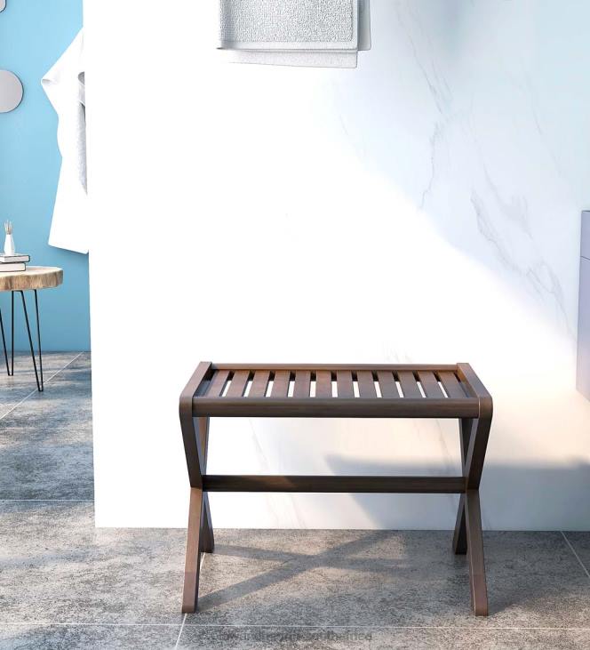Furniture Plow & Hearth Modern Farmhouse Wood Stool/Bench - Espresso NFLB2003
