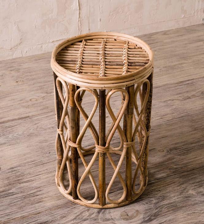 Furniture Plow & Hearth Open Rattan Drum Side Table NFLB2020