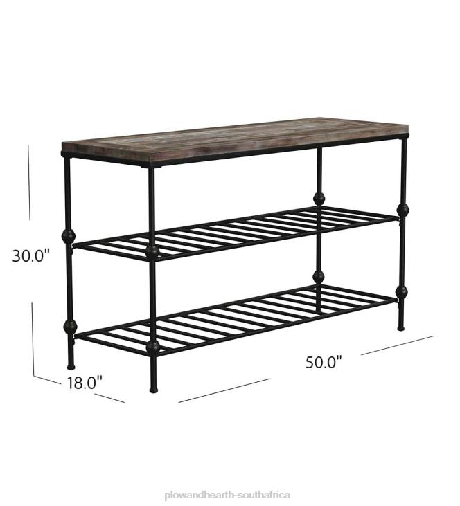 Furniture Plow & Hearth Pine-Top Console Table with Spoke Shelves NFLB2004