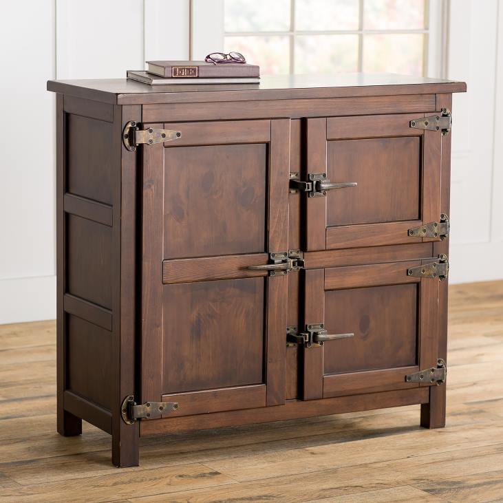 Furniture Plow & Hearth Portland Ice Box Wood Console Table with Replica Hardware - Walnut NFLB1979